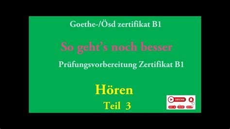 Goethe Und Sd Zertifikat B So Geht S Noch Besser H Ren B