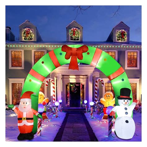 8 2 Ft Lighted Christmas Inflatable Archway Inflatable Santa Claus And