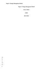 Exploring Effective Change Management Models | Course Hero 