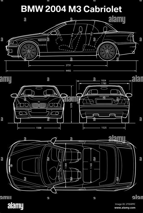 2004 Bmw M3 Cabriolet Car Blueprint Stock Vector Image And Art Alamy