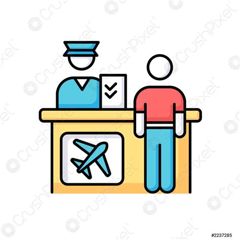 Airport Information Desk RGB Color Icon Registration Desk For Airplane