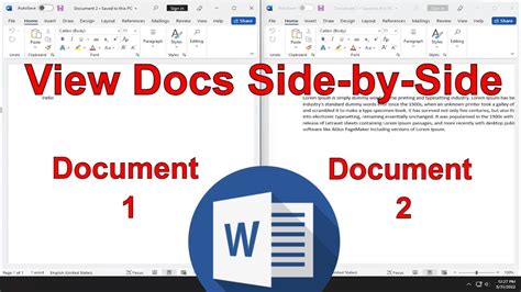 View Two Documents Side By Side In Word YouTube