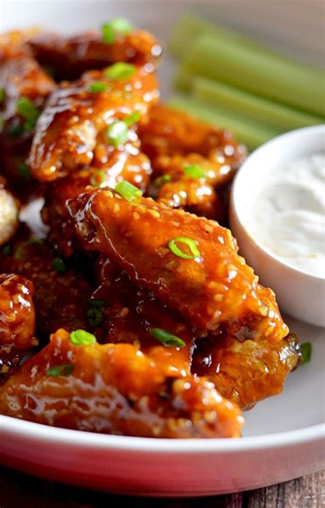 Baked Crispy Skinned Chicken Wings With Honey Chipotle Garlic Sauce