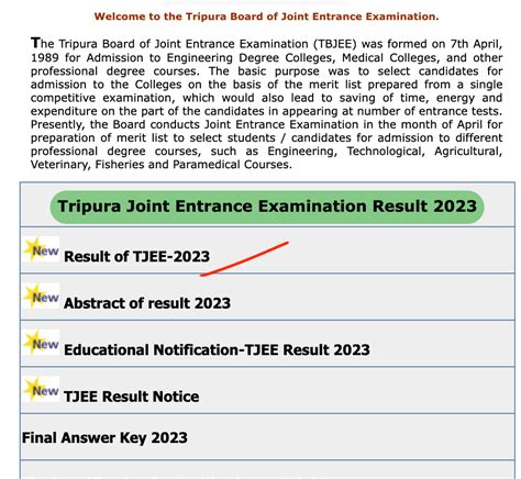 TBJEE Result 2023 Out Tripura Board JEE Result Link