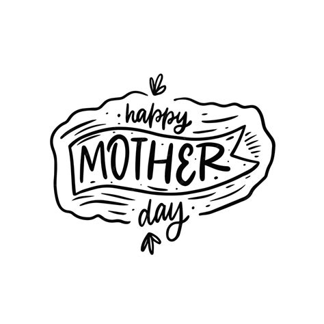 Premium Vector Happy Mother Day Hand Drawn Black Color Lettering