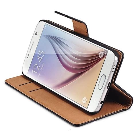 Samsung Echt Leder Handy Tasche Flip Wallet Book Etui Schutz