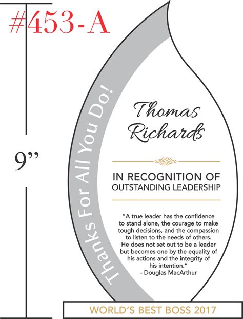 Excellent Leadership Award Idea Wording Sample By Crystal Central