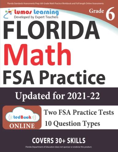 Florida Standards Assessments Prep 6th Grade Math Practice Workbook