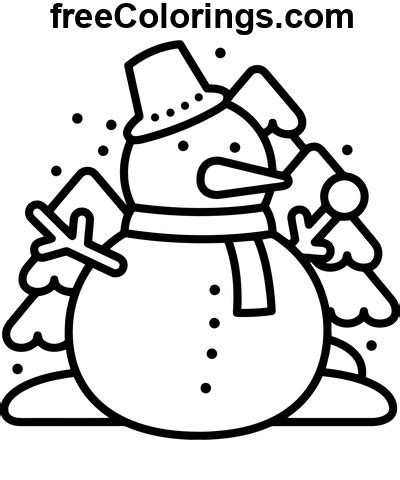 Snowman Anul Nou Icon Pagini De Colorat Imprimabile Gratuite