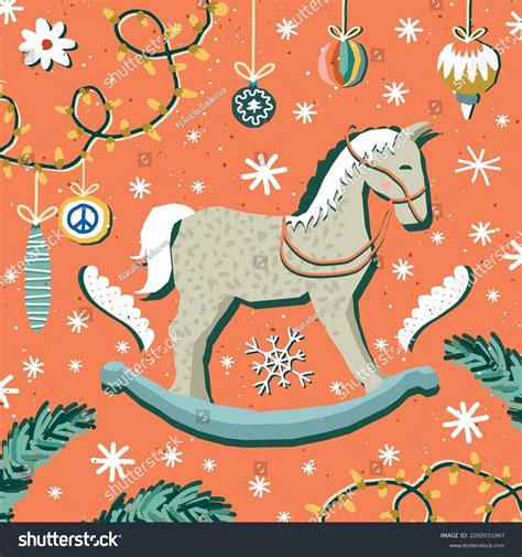 Square Card New Year Christmas Vector Stock Vector Royalty Free 2202031867 Shutterstock