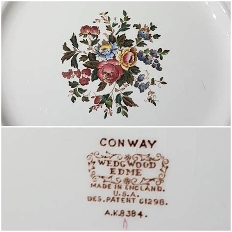 Wedgwood Edme CONWAY AK8384 10 Inch Dinner Plates Vintage Creamware