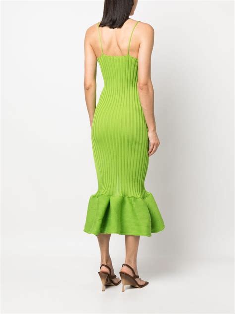 A ROEGE HOVE Fishtail Design Ribbed Midi Dress Farfetch