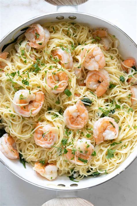 Sautéed Lemon Garlic Butter Shrimp Pasta - The Matbakh