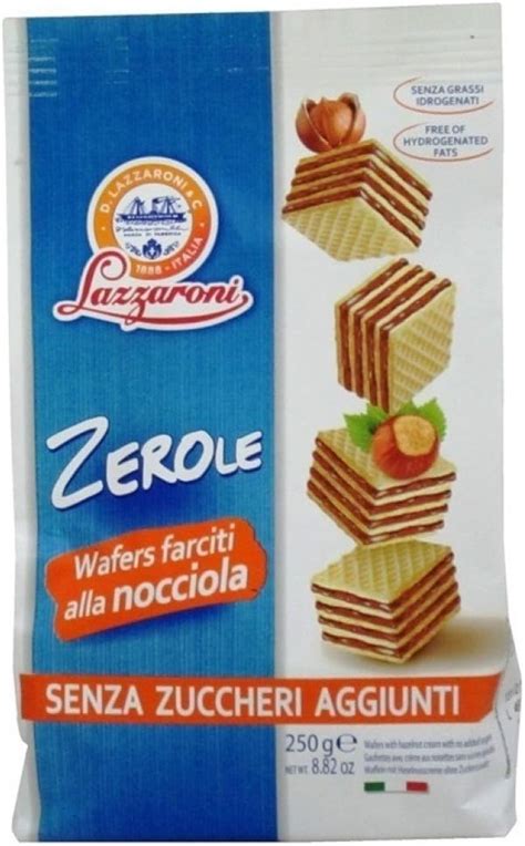 Lazzaroni Zerole Wafers Nocciola Senza Zuccheri Aggiunti G Amazon