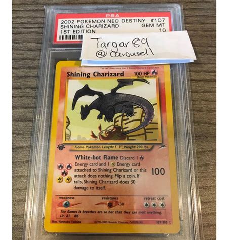 St Edition Shining Charizard Psa Pokemon Cards Mint Toys Games