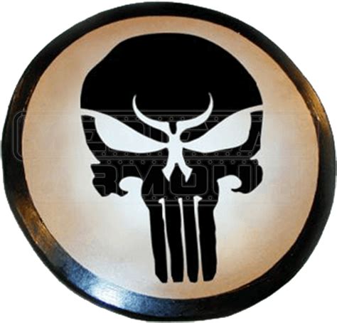 Download Wooden Demon Skull Shield Punisher Skull Png Image With No