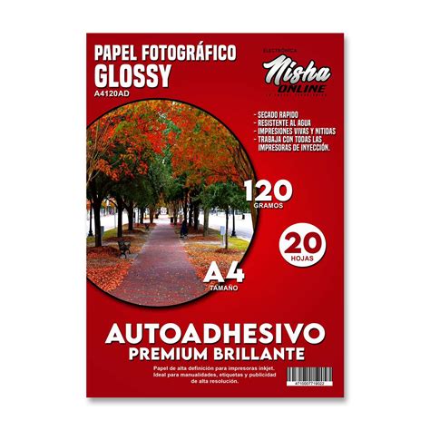 Papel Adhesivo Glossy Brillante A Hojas Nisha Online