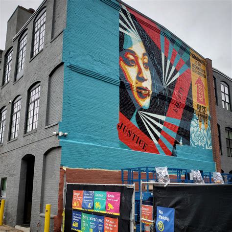 shepard faireys  mural  progress scrolller