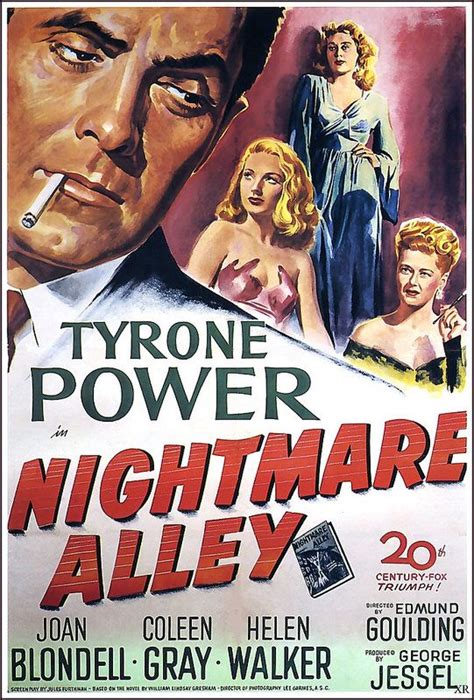 1947 Nightmare Alley Tyrone Power Movie Posters Film Noir