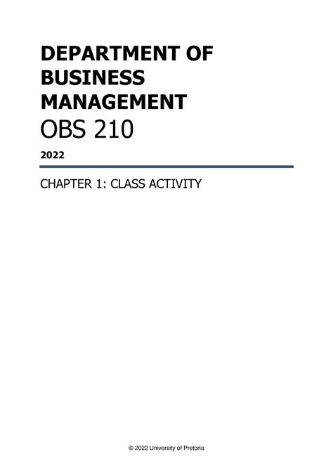 Chapter Class Activity Memo Department Of Business Management Obs