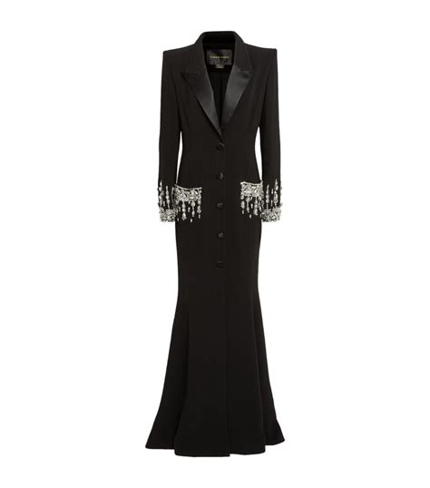 Womens Zuhair Murad Black Embellished Blazer Gown Harrods US