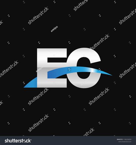 Initial Letter EC Overlapping Movement Swoosh Royalty Free Stock