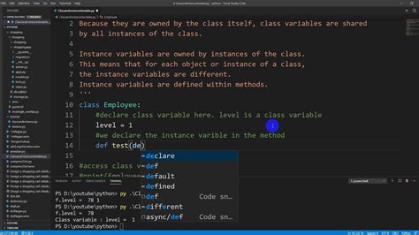 Class And Instance Variables In Python Youtube