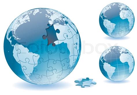 Puzzle Earth Stock Vector Colourbox