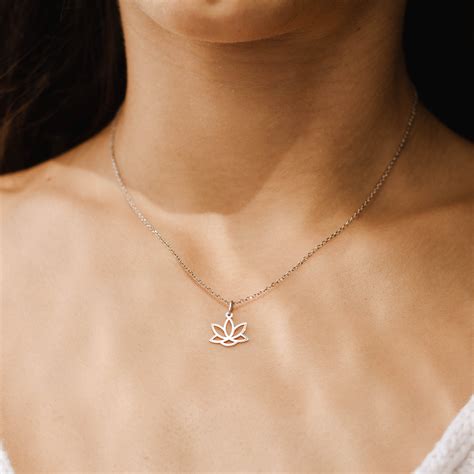 Lotus Necklace Rose Gold 14k Lotus Flower Pendant Yoga Etsy