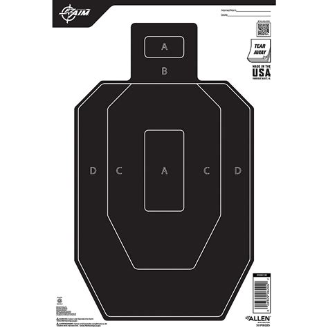 Allen Company Ez Aim Ipsc Silhouette Paper Shooting Target 50 Pack Academy