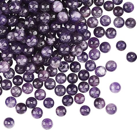 OLYCRAFT 244 276pcs Naturperlen 6mm Natürliche Amethyst Perlen 4