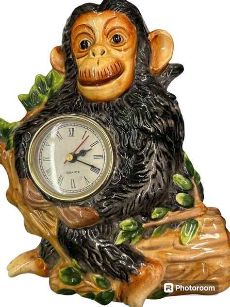 Collectible Working Monkey Clock Battery Operated Ebay