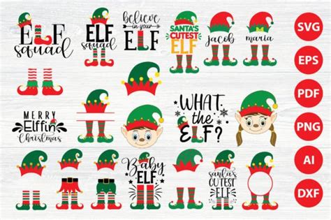 Christmas Elf SVG Bundle Design Graphic By NegimaginationART Creative