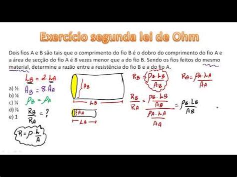 Exercício envolvendo a segunda lei de Ohm YouTube