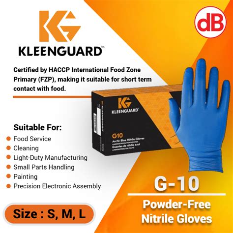 Ready Stock Kleenguard G Blue Nitrile Hand Gloves Powder Free