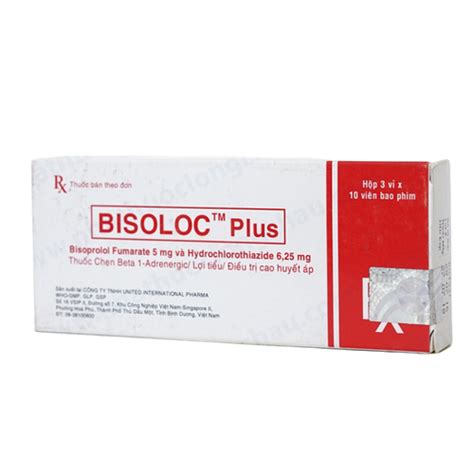 Bisoloc Plus 2 5mg 6 25mg Bisoprolol Hydrochlorothiazide United H 30v