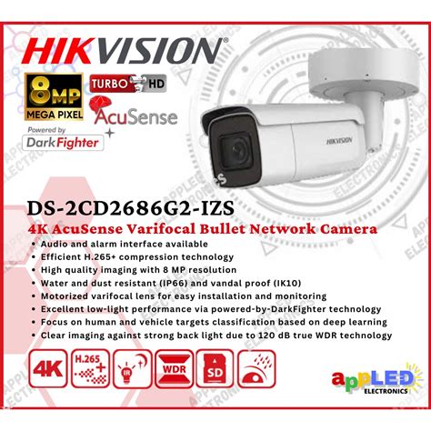 Hikvision Ds Cd G Izs Mp Acusense Darkfighter Varifocal Bullet Ip