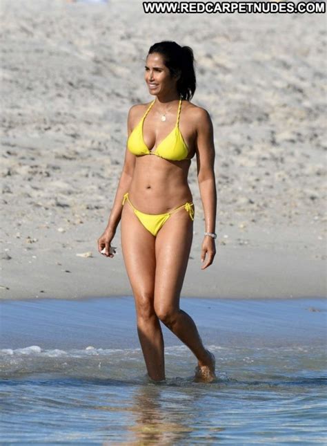 Padma Lakshmi The Beach Paparazzi Beach Posing Hot Beautiful Bikini