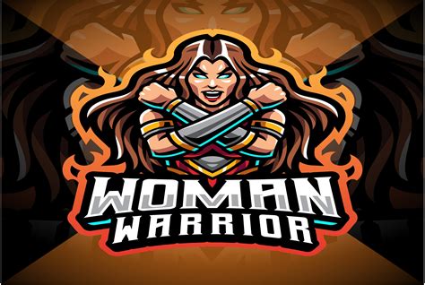 Women Warrior Esport Mascot Logo Design Graphic By Visink Art