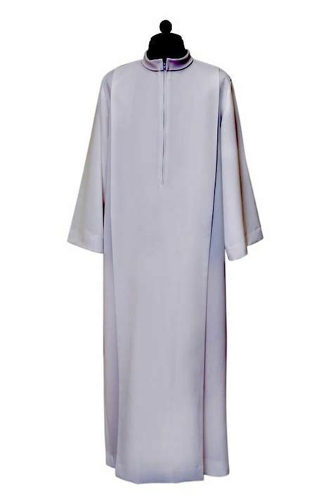 Priestly Alb With Folds And Turned Collar Cotton Blend Liturgical Tunic