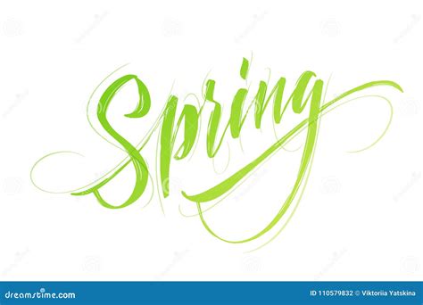 Spring Handwritten Calligraphy Vector Illustration