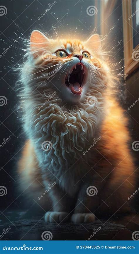 A Cat with Its Mouth Open and it S Mouth Wide Open. Stock Illustration ...