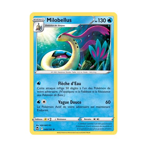 Milobellus 040 195 Rare Reverse Carte Pokémon Tempête Argentée