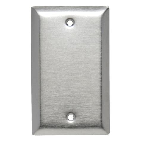 302 Series 1 Gang Blank Wall Plate In Stainless Steel Ss13 The Home Depot