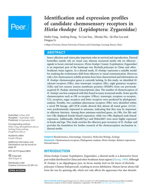 Pdf Identification And Expression Profiles Of Candidate Chemosensory