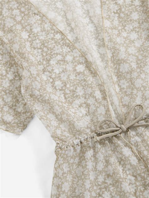 Tween Girl Packs Ditsy Floral Bikini Set Kimono Summer Beach SHEIN USA