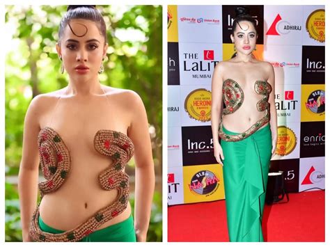 Sexiest Urfi Javed Hot Red Carpet Look Seduce Crowd Flaunt Breast Naked