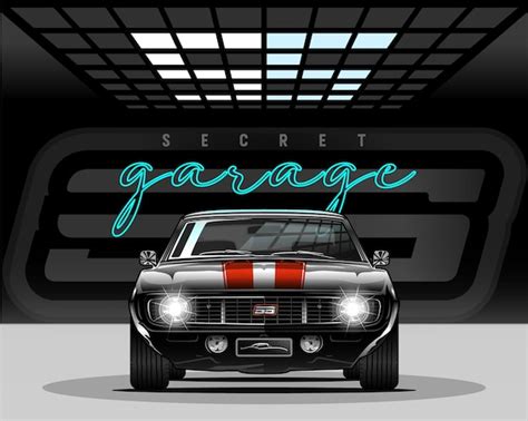 Premium Vector | Realistic Classic Muscle Car Illustration in nice ...