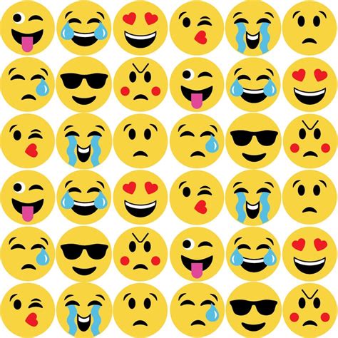 36 Emoji Wall Decals Matte Fabric Eco Friendly Peel And Stick Etsy