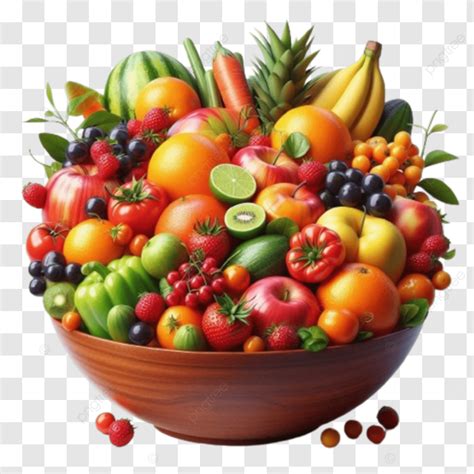 Colorida Mezcla De Frutas Y Verduras En Un Taz N Png Dibujos Frutas Y